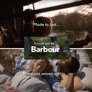 Video thumbnail for Barbour campaign featuring serene outdoor moments and emotional storytelling. Styled by Angela Moffat, based in Edinburgh, Scotland, and produced by Productions Inc.